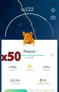 Pokemon TRADE - 50x Pawmi Trades!! Gute Chance auf Glück und gute IVs!! - Bild 1 von 1