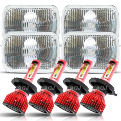 For Lincoln-Town Car 1981-1989 4PCS 4X6" LED-Headlights High/Low Beam 6000k DOT Foto 1 de 4