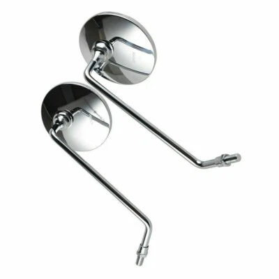 Chrome Round Motorcycle Mirrors/ Pair For  Honda CB500 CB550 CB650 CB750 CB900  - Image 1 of 4
