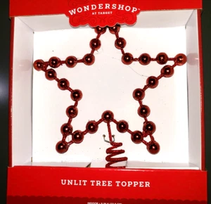 NUEVO ADORNO DE ÁRBOL ROJO BRILLANTE ESTRELLA SIN ILUMINAR NUEVO EN CAJA 9 PULGADAS DE ALTO ¡BONITO! BRILLOS - Imagen 1 de 1