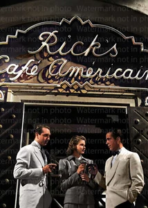 Foto 406 Humphrey Bogart & Ingrid Bergman en Casablanca COLOR RARO - Imagen 1 de 1