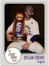 Dylan Crews 2023 College World Series CHAMPIONS Custom Card LSU Baseball. Rare!