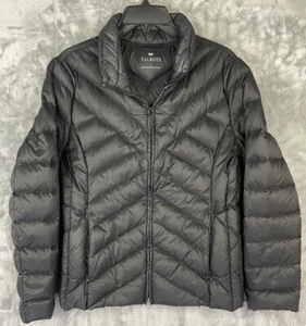 Talbots Mens Black Puffer Jacket Large Pocketed Zip Closure - Picture 1 of 9