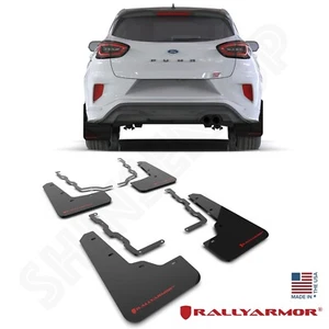 Rally Armor UR Black Mud Flaps w/ Red Logo for 2020-2025 Ford Puma  - Picture 1 of 3