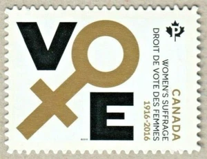 DIE CUT = WOMEN'S SUFFRAGE = single booklet stamp MNH Canada 2016 #2901i - Picture 1 of 1