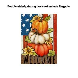 Fall Pumpkin and Sunflowers double sided garden flag 12" x 18" Same Day Shipping - Picture 1 of 3