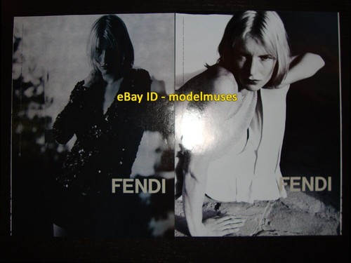 Rivista FENDI 4 pagine STAMPA ANNUNCIO primavera 1998 KIRSTEN OWEN karl lagerfeld
