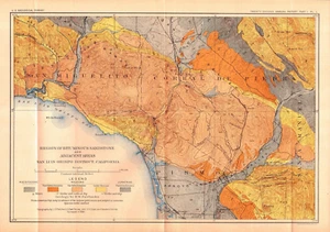 PISMO, SAN LUIS OBISPO, ARROYO GRANDE VALLEY, C.A. Antique geology map 1901 - Picture 1 of 1