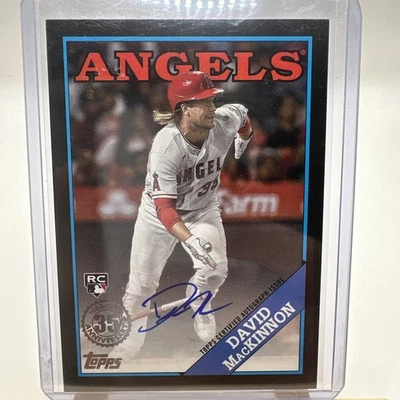 DAVID MacKINNON 2023 Topps Series 1 RC 1988 AUTOGRAPH Black 4/199  L.A. ANGELS - Image 1 of 4