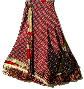 Incredible-art Vintage Silk Sari Magic Wrap Skirt Reversible Double Layer skirt, - Picture 1 of 6