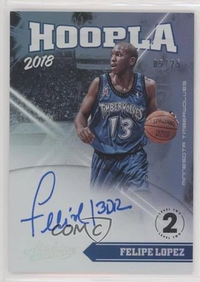 2018 Panini Absolute Memorabilia Hoopla Signatures Level 2 /25 Felipe Lopez Auto - Image 1 of 2