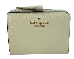 Kate Spade Madison Geldbörse Ivory Meringue L-Zip Saffiano Leder Kartenfächer NEU - Bild 1 von 8