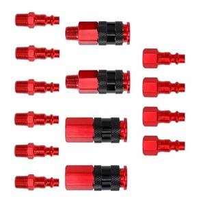 14PACK Air Hose Fittings 1/4 Inch Air Coupler and Plug Kit Quick Connect - Picture 1 of 21