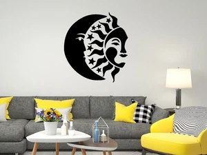 Aztec Sun & Moon Wall Stickers Symbol Car Decal Sticker Car Van Caravan Laptop - Picture 1 of 15