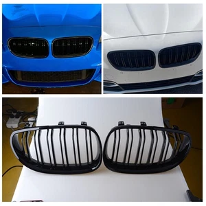 For 2003-10 BMW E60 525i 530i Gloss Black Dual Slats Front Kidney Grille Grill - Picture 1 of 15