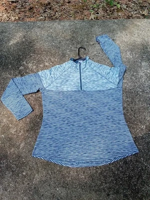 Avia Women's XXL Golf Tennis Collared Quarter Zip Long Sleeve Active Gunblu Top - Image 1 of 4