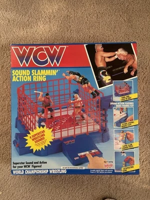 Anillo de lucha libre WCW Galoob exclusivo del Reino Unido serie 2 WWF WWE nuevo en caja Foto 1 de 4