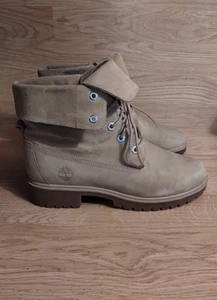 Timberland Jayne Suede Fold-Down Boots Beige A228G Women's 9 - Picture 1 of 11