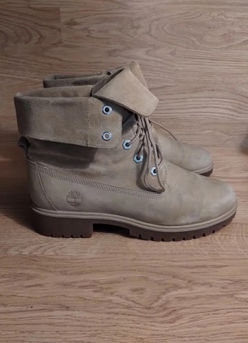 Timberland Jayne stivali pieghevoli scamosciati beige A228G donna 9
