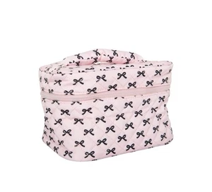 Mini Kosmetiktasche Reisegröße Schleifen schwarz und pink - Bild 1 von 8