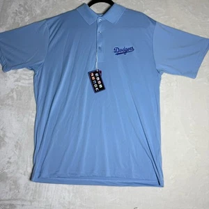 Camisa Polo de Golf Los Angeles Dodgers MLB Adulto Grande Bordada Azul Claro Nueva con Etiquetas - Imagen 1 de 10