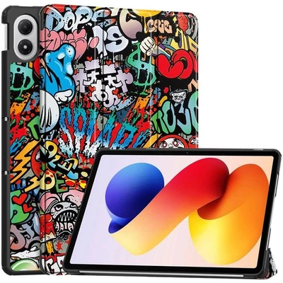WIGENTO Custodia Smart Cover per Xiaomi Redmi Pad 2 Pro 3folt Wake Up Design Graffiti