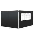 Outsunny Gazebo Replacement Exchangeable Wall Panels w/  Window, Black