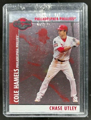 2008 Topps 联合签名者 Chase Utley Cole Hamels 银色红色 #/400 费城人队 — 第 1/2 张图片