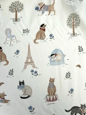 Baumwollstoff Kinderstoff Digitaldruck Vive La France Katzen - Bild 1 von 2