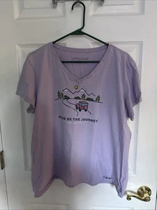 Life is Good Women XL Crusher Vee Peace By The Journey púrpura mediano - Imagen 1 de 10