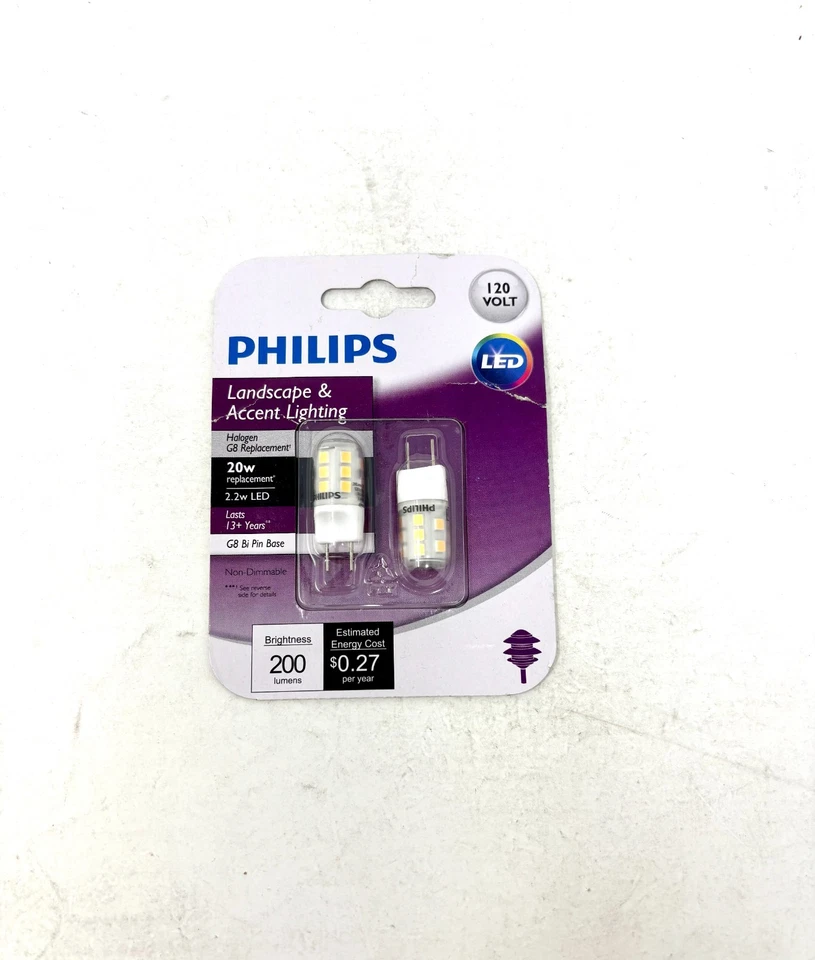 Philips LED 20-Watt T4 Bi-Pin Landscape & Accent Light Bulb Non-Dimmable G8 2 PK - Image 1 of 1
