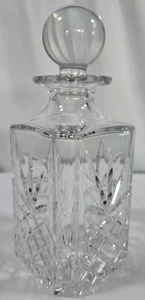 Vintage Lead Crystal Decanter Starburst/Diamond Pattern 9.5" Tall With Stopper - Picture 1 of 8