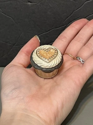 Monet I Love You Cupcake Enamel Trinket Box Collectible Keepsake Gift - Image 1 of 4