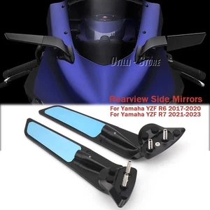 CNC Rotatable Rearview Side Mirrors For Yamaha R1 YZF R6 2017- YZF R7 2021- - Picture 1 of 15