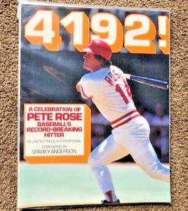4192! Celebration of Pete Rose Book - 1985 Plus 4192 Key Chain, EX Condition - Picture 1 of 20