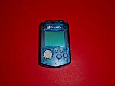 Unidad de memoria visual SEGA Dreamcast azul transparente OEM VMU TARJETA DE MEMORIA OFICIAL FUNCIONA Foto 1 de 3