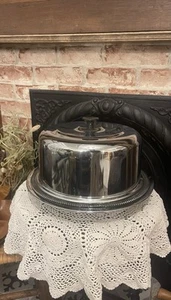 VTG Kromex Lazy Susan Cake Stand Covered High Dome Stainless Steel - Picture 1 of 14