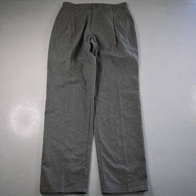 复古 90 年代牧马人女式 16 x 34 高腰锥形灰色微型千鸟格裤子 — 第 1/4 张图片