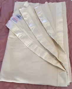 Atkinson Leeds Vintage Pure Merino Wool Blanket Twin XL 67” X 92” Ivory/Yellow - Bild 1 von 12