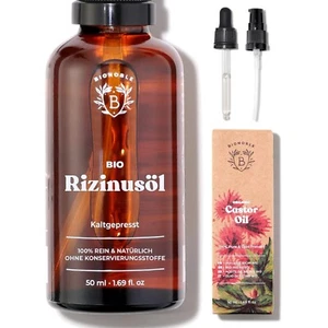 Reines Bio-Rizinusöl 50 ml - Vegan & Tierversuchsfrei für Haar, Augenbrauen, ... - Bild 1 von 1