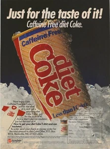 Vintage Print Ad Caffeine Free Diet Coke Just For The Taste Of It 1986 10.75"x8" - Picture 1 of 5