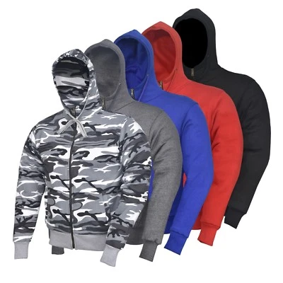 Motorcycle Motorbike Hoodie Hoody Jacket Zip Up Removable CE Armoured - Image 1 of 2