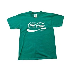 Kids Italian Coca Cola green  graphic T-shirt size youth XL - Picture 1 of 6