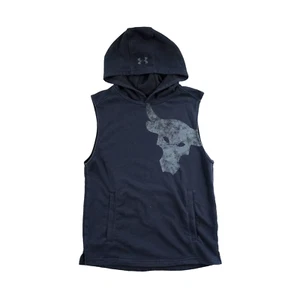 Under Armour Boys Project Rock Sleeveless Hoodie Black Size YXL - Picture 1 of 12
