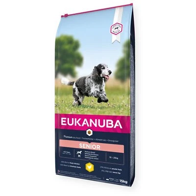 Eukanuba Senior Huhn Medium 15 kg Hundefutter Trockenfutter  - Bild 1 von 3