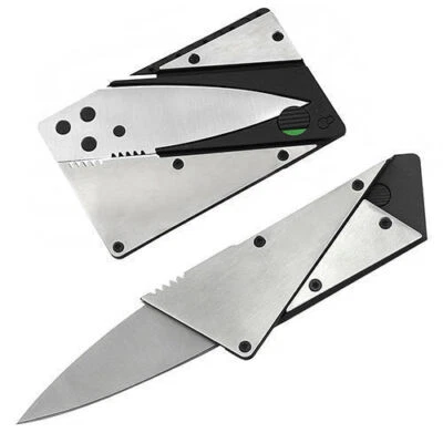 2 Stainless Folding Credit Card Wallet Knife BUNDLE LOT Sharp Backup Blade Gift - Image 1 of 4