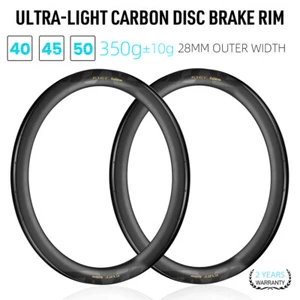 Carbon Scheibenbremse Rennrad Felge 28mm Breite 45/50mm Tubeless Drahtreifen Felgen 24H - Bild 1 von 16
