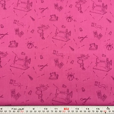 Vintage 1992 Sew Much Fabric Sew Little Time To Sew Cotton Remnant 16" x 43" - Image 1 of 2