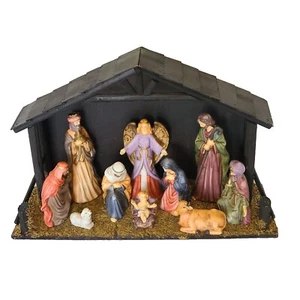 NORTH POLE TRADING Co 12 Pc. Resin NATIVITY SET Large 11.5" with Original Box - Picture 1 of 13