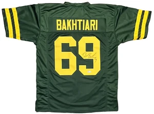 DAVID BAKHTIARI AUTOGRAPHED SIGNED GREEN BAY PACKERS #69 GREEN JERSEY BECKETT - Picture 1 of 1